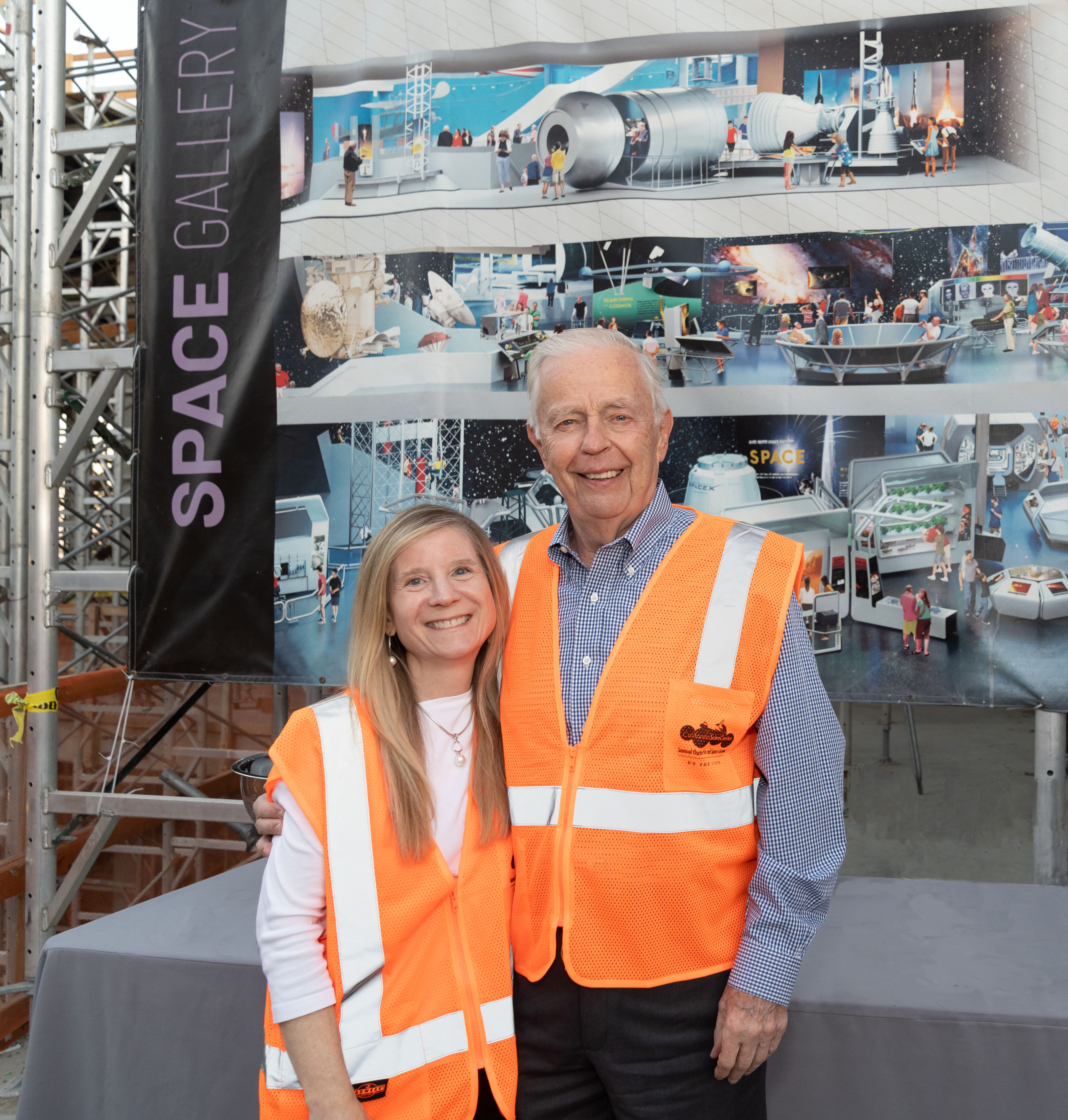  Kent Kresa (President) and daughter Kiren Kresa-Reahl, MD (Secretary) of the Kresa Family Foundation at the site of the Kent Kresa Space Gallery in the future Samuel Oschin Air and Space Center. This major expansion of the California Science Center in South Los Angeles is currently under construction.