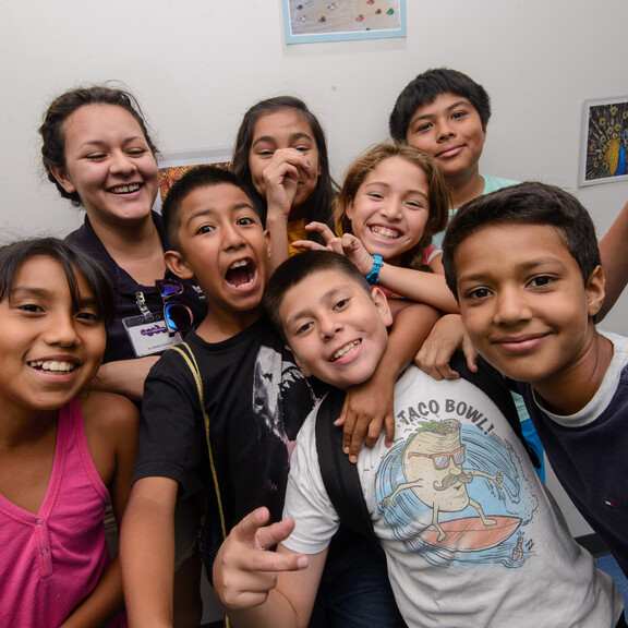 Middle school youth in group