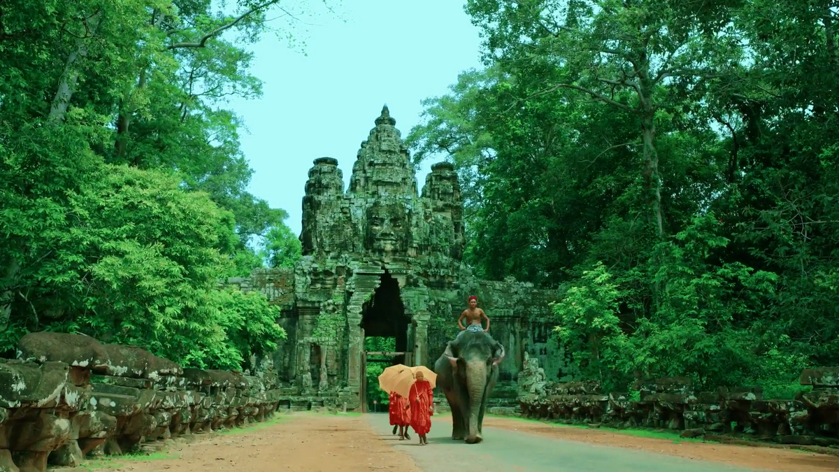 Entering Angkor in Angkor IMAX movie