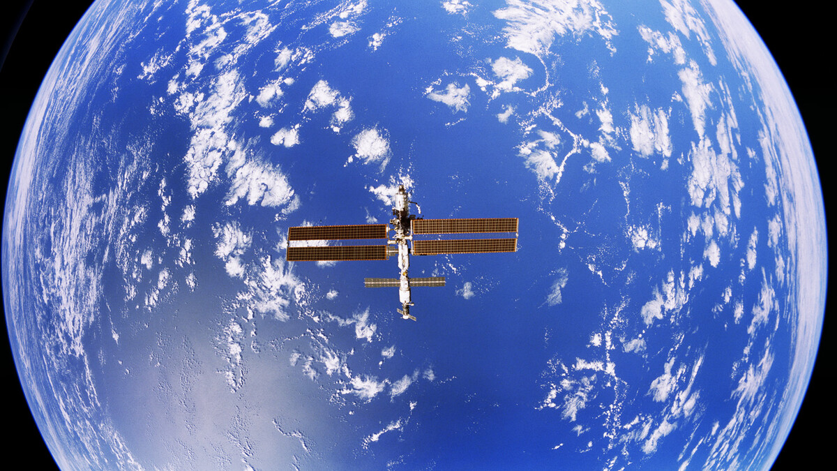 Satellite hovering over Earth in Journey to Space 3D