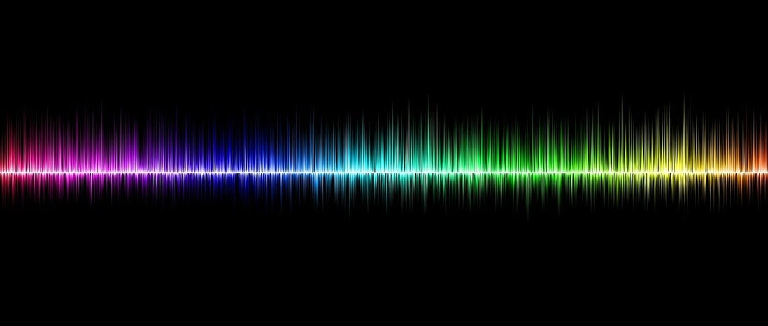 Rainbow colored sound waves
